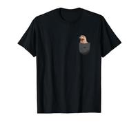 Otter Pocket Animal Lover Realistic River Wildlife Art Value Graphic T-Shirt, Men, Black, M