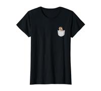 Otter Pocket Animal Lover Realistic River Wildlife Art Value Graphic T-Shirt, Women, Black, S