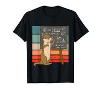 Otter Professor Teacher Teaching Maths Mathematics Value Graphic T-Shirt, Men, Black, S
