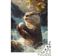 Otter Puzzle 1000 Pieces for Adults Jigsaw Puzzles jungle Animals Impossible Puzzle Educational Games Gifts 1000pcs (75x50cm)