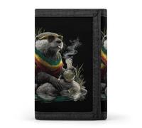 Otter Rastafari Tri-fold Leather Wallet for Men with Slim Wallets for Men with 1 ID and 8 Slots