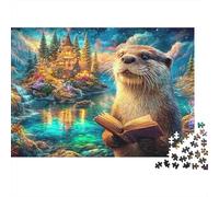 Otter Reading A Book by The River 1000Pc Jigsaw Puzzle Adorable Otter Premium Quality, Great for Adults & Kids 70x50cm/1000pcs