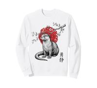 Otter Sakura Cherry Blossom Japanese Art Graphic Sweatshirt