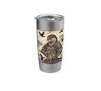 Otter Samurai Katana Warrior Japanese Ukiyo-e Art Stainless Steel Insulated Tumbler