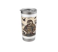 Otter Samurai Katana Warrior Japanese Ukiyo-e Art Stainless Steel Insulated Tumbler