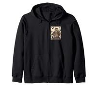 Otter Samurai Katana Warrior Japanese Ukiyo-e Art Zip Hoodie
