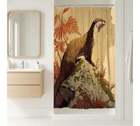 Otter Shower Curtain, Rustic Brown Orange Forest Animal Bathroom Decor, Autumn Nature Inspired Modern Waterproof Fabric Shower Curtain with Hooks 36x72 Inch
