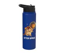 Otter Space Astronaut Otter Funny Animal Galaxy Spaceship Stainless Steel Insulated Water Bottle