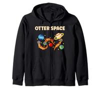 Otter Space Solar System Planets Space Traveler Astronaut Zip Hoodie