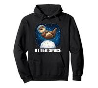 Otter Space Vintage Otter Astronaut Galaxy Spaceship Planet Pullover Hoodie
