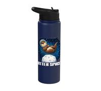 Otter Space Vintage Otter Astronaut Galaxy Spaceship Planet Stainless Steel Insulated Water Bottle