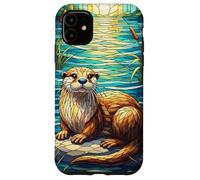 Otter Stained Glass Art Nature Lover Graphic Case Design Case for iPhone 11