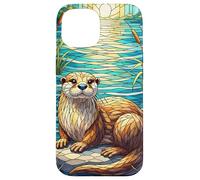 Otter Stained Glass Art Nature Lover Graphic Case Design Case for iPhone 15