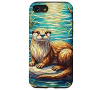 Otter Stained Glass Art Nature Lover Graphic Case Design Case for iPhone SE (2020) / 7/8