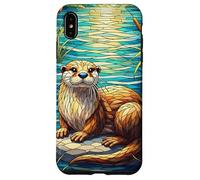 Otter Stained Glass Art Nature Lover Graphic Case Design Case for iPhone XS Max