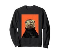 Otter Stylish 80s Pop Art Portrait w Sunglasses Sweatshirt