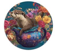 Otter Swimming in A Teapot Jigsaw Puzzles. 1000pcs (67.5x67.5cm) Whimsical Challenge Toy for Educational Games Gifts