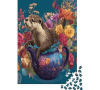 Otter Swimming in A Teapot,Rätsel Für Erwachsene 38x26cm/1000pcs,Herausforderungsspiele