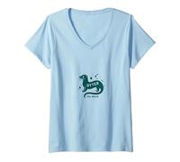 Otter This World Playful Aquatic Animal Nature Lover Gift V-Neck T-Shirt, Women, Baby Blue, L