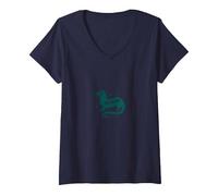Otter This World Playful Aquatic Animal Nature Lover Gift V-Neck T-Shirt, Women, Navy, L