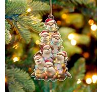 Otter Tree Christmas Ornament, Otters (2D Flat) 3.75" Acrylic Ornament, Gift for Otter Lovers, Forest & Woodland Animal Christmas Ornament for Women, Girls, Family Xmas Tree Hanging Decorations