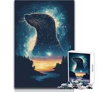 Otter Under The Stars 1000-piece Jigsaw Puzzles Mindful Learning Fun Game Unique Gift for Joyful Celebrations Size 38x26cm