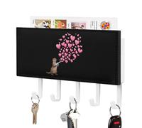 Otter Water Gun Love Key Holder Wall Mounted Key Rack Organizer with 5 Hooks