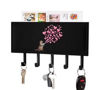 Otter Water Gun Love Key Holder Wall Mounted Key Rack Organizer with 5 Hooks