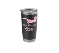 Otter Watercolor Life is Better with Otters Stainless Steel Insulated Tumbler