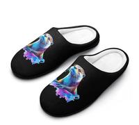 Otter Watercolor Men's House Slippers Memory Foam Shoes Indoor Outdoor Warm Cotton Slipper 9-10（42-43）