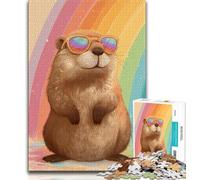 Otter Wearing Glasses Jigsaw Puzzles for Teenagers 1000 Pieces,Learning Educational Toy for Is Ideal As A Gift for The Whole Family 75x50cm