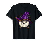 Otter Witch Hat Funny Halloween Otter Lover Whisperer T-Shirt