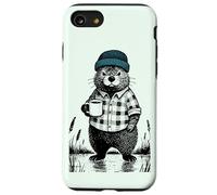 Otter With Beanie And Coffee - Funny Moody Beaver Case for iPhone SE (2020) / 7/8