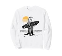 Otter with Board Sun, Summer, Beach, Ocean Vibes Sweatshirt