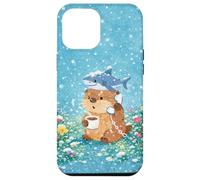 Otter With Shark And Coffee Winter Watercolor Flower Garden Case for iPhone 12 Pro Max