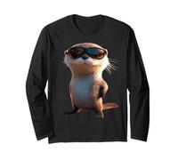 Otter with Sunglasses I Love Sea Otter Marten Cute Otter Long Sleeve T-Shirt