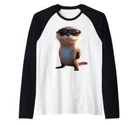 Otter with Sunglasses I Love Sea Otter Marten Cute Otter Raglan Baseball Tee