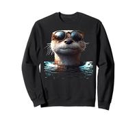 Otter with Sunglasses I Love Sea Otter Marten Cute Otter Sweatshirt