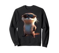 Otter with Sunglasses I Love Sea Otter Marten Cute Otter Sweatshirt
