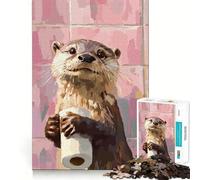 Otter with Toilet Paper Jigsaw Puzzle 1000 Piece for Adults Logic Boost Toy Together Fun Premium Edge Stylish Gift (50x75cm)