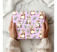 Otter Wrapping Paper Sheet - Cute Watercolor Sea Otters Gift Wrap, Animal Pattern Paper Birthday Kids Women Her Him - W210, Lilac, Medium Sheet - 42 x 58cm / 15.7" x 22.8" inches