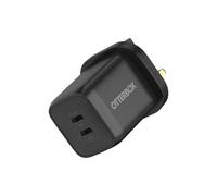 OtterBox Standard UK 65W USB-C PD GaN Dual Port Wall Charger, 45W + 20W USB-C PD, Fast Charger for Smartphone and Tablet, Drop Tested, Ultra Durable, Black