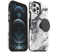 OtterBox 77-65486 Otter plus Pop Case, Shockproof, Drop proof, Protective Case with PopSockets PopGrip, 3x Tested to Military Standard, White, iPhone 12 Pro Max