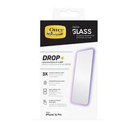 OtterBox Alpha Glass Screen Protector for iPhone 14 Pro, Tempered Glass, x3 Scratch Protection, Survives Drops up to 3ft, Antimicrobial Protection