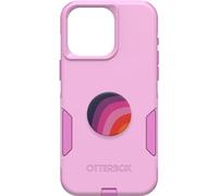 OtterBox Bundle PEAR Commuter Series Case - (Run Wildflower) + PopSockets PopGrip - (Plum Stripe), Slim & Tough, Pocket-Friendly, with Port Protection, PopGrip Included Pink