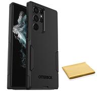 OtterBox Commuter Series Case for Samsung Galaxy S22 Ultra (Only) - with Cleaning Cloth - Non-Retail Packaging (Black)