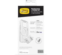 OtterBox Drop Protection Bundle for iPhone 15 Pro Max; Symmetry Clear MagSafe Protetive Thin Case, Premium Glass Screen Protector and UK 30W USB-C GaN Fast Wall Charger