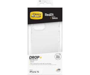 OtterBox Drop Protection Bundle for iPhone 17e, 16e, 14, React Series Case Tested to Military Standard and Trusted Glass Screen Protector, Clear