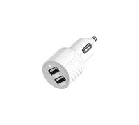 OtterBox Dual Port Car Charger 24W, USB-A 12W + USB-A 12W, Car Charger for Smartphone and Tablet, Drop Tested, Rugged, Ultra Durable, White