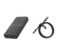 OtterBox Fast Charge Power Bank, 20,000 mAh Portable Charger & Premium Reinforced Braided USB-C to Lightning Cable, MFi Certified, Fast Charging Cable